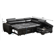 Load image into Gallery viewer, PU Leather Sofa Sectional Sofa Bed for Living Room Sleeper Sofa Set Modern