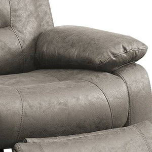 41 Inch Leatherette Power Recliner With USB Port, Gray