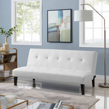 Load image into Gallery viewer, Futon Sofa by Naomi Home - Material: Faux Leather, Size: Button Tufted