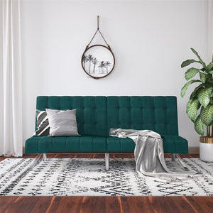 River Street Designs Emily Convertible Tufted Futon Sofa 