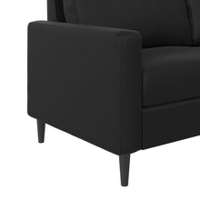 Load image into Gallery viewer, Queer Eye Wainwright Modern Sofa, Small Space Living Room Furniture, Black Faux Leather