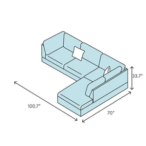 Hardin 3 - Piece Upholstered Chaise Sectional