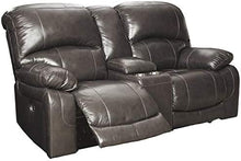 Load image into Gallery viewer, Jesolo Modern Faux Leather Manual Pull Tab Double Reclining Sofa, Dark Brown