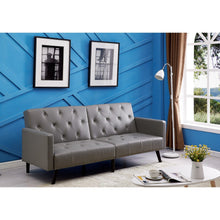 Load image into Gallery viewer, Futon Sofa by Naomi Home - Color: Espresso, Material: Faux Leather