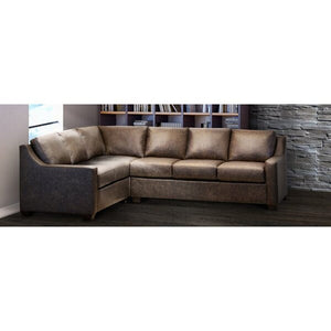 Godinne 117" Wide Genuine Leather Corner Sectional