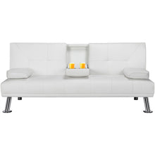 Load image into Gallery viewer, Easyfashion Sofa, White Faux Leather