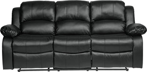 Baluze Double Reclining Sofa, Black, Brown