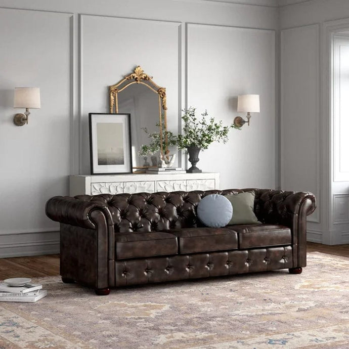 Lucious 91.34'' Vegan Leather Sofa