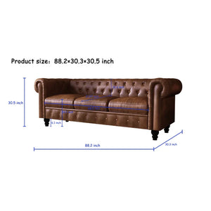 Amayas 88.2'' Vegan Leather Sofa