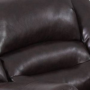 Nailhead Trim Leatherette Power Recliner, Brown