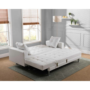 Living room sofa Faux Leather Reversible Sleeper Sofa & Chaise white