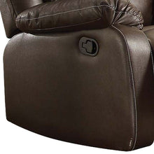 Load image into Gallery viewer, Leather Upholstered Metal Rocker Reclining Chair, Brown