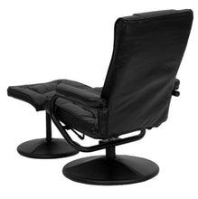 Load image into Gallery viewer, Black Faux Leather Recliner Chair with Swivel Seat and Ottoman