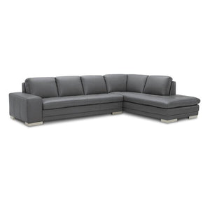 124" Wide Genuine Leather Sofa & Chaise