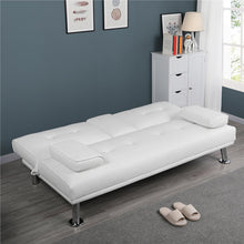 Load image into Gallery viewer, Easyfashion Sofa, White Faux Leather