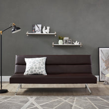 Load image into Gallery viewer, Futon Sofa by Naomi Home - Color: Espresso, Material: Faux Leather