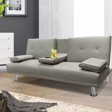 Load image into Gallery viewer, Aml 66.2&#39;&#39; Vegan Leather Sleeper Sofa