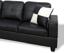 Load image into Gallery viewer, Home Living Genesis Sectional Sofa L-Shape-Pu Leather, Left Facing, Black