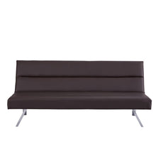 Load image into Gallery viewer, Futon Sofa by Naomi Home - Color: Espresso, Material: Faux Leather