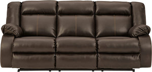 Denoron Reclining Power Sofa, Dark Brown