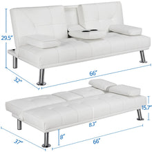 Load image into Gallery viewer, Easyfashion Sofa, White Faux Leather