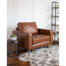 Load image into Gallery viewer, Clark 40.5&quot; W Tufted Genuine Top Grain Leather Armchair