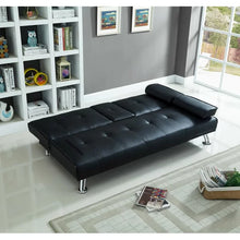 Load image into Gallery viewer, Eliseo 71&#39;&#39; Vegan Leather Pillow Top Arm Sleeper