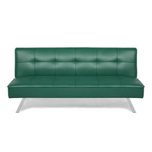 Load image into Gallery viewer, Serta Marilyn 66.1&#39;&#39; Faux Leather Armless Tufted Convertible Sleeper Futon Sofa