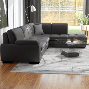 Sanara 123" Wide Genuine Leather Sofa & Chaise