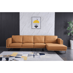 Daltry 127" Wide Genuine Leather Sofa & Chaise