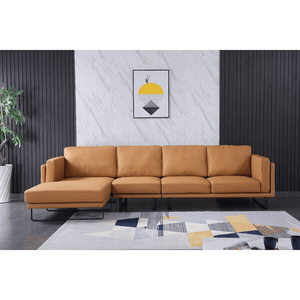 Daltry 127" Wide Genuine Leather Sofa & Chaise