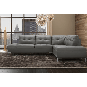 Mercier 111" Wide Genuine Leather Sofa & Chaise