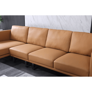 Daltry 127" Wide Genuine Leather Sofa & Chaise