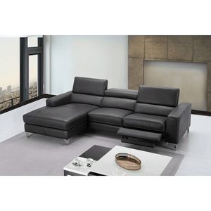 Abey 104" Wide Genuine Leather Reclining Sofa & Chaise