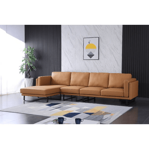 Daltry 127" Wide Genuine Leather Sofa & Chaise