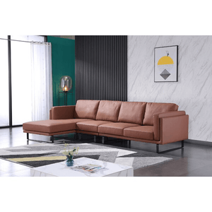 Daltry 127" Wide Genuine Leather Sofa & Chaise