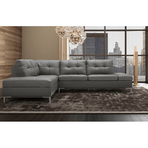 Mercier 111" Wide Genuine Leather Sofa & Chaise