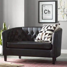 Load image into Gallery viewer, Franchette 49&#39;&#39; Vegan Leather Loveseat