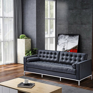 Sofa Loveseat genuine leather Living Room Metal foot