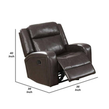 Load image into Gallery viewer, Leatherette Power Glider Recliner With Sloped Arms, Brown