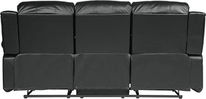 Baluze Double Reclining Sofa, Black, Brown