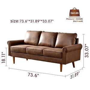 Ainsley 73.6'' Vegan Leather Sofa