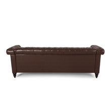 Load image into Gallery viewer, Tufted Chesterfield Faux Leather 3 Seater Sofa