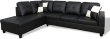 Load image into Gallery viewer, Home Living Genesis Sectional Sofa L-Shape-Pu Leather, Left Facing, Black