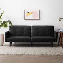 Load image into Gallery viewer, Sofa Bed with Buttonless Tufting and Removable Arms 