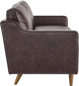 Impart Upholstered Leather Sofa, Brown