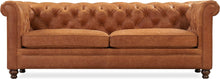 Load image into Gallery viewer, Lyon Sofa in Full-Grain Pure-Aniline Italian Leather, Cognac Tan