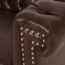 Load image into Gallery viewer, Tufted Chesterfield Faux Leather 3 Seater Sofa