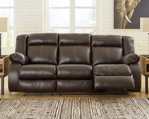 Denoron Reclining Power Sofa, Dark Brown