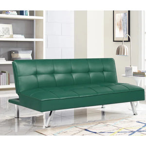 Serta Marilyn 66.1'' Faux Leather Armless Tufted Convertible Sleeper Futon Sofa